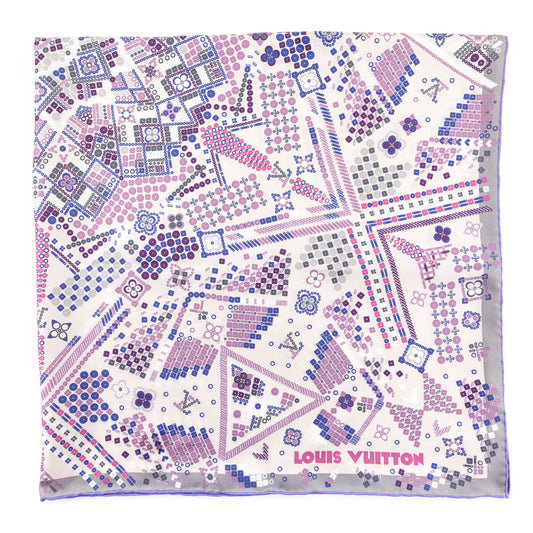 Louis Vuitton Pink & Purple Silk Aiyana Scarf