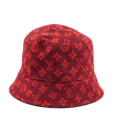 Louis Vuitton Navy & Red Monogram Record Reversible Bucket Hat