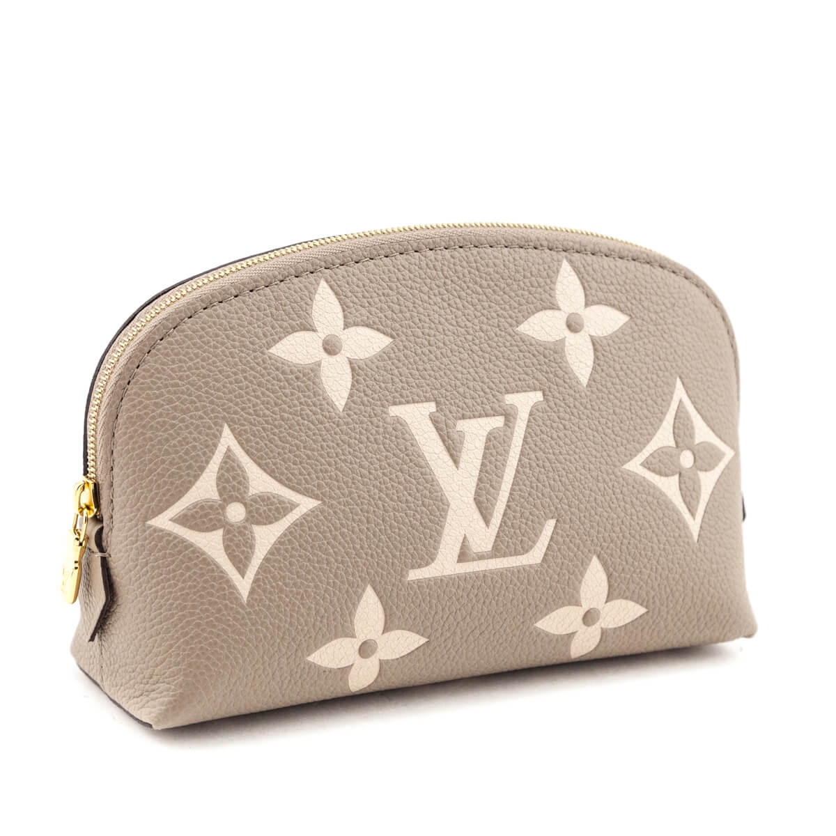 Louis Vuitton Tourterelle & Creme Empreinte Monogram Giant Cosmetic Pouch PM