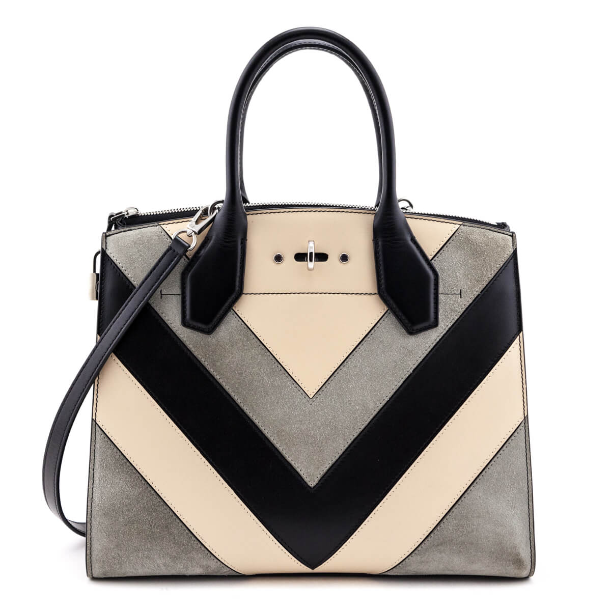 Louis Vuitton Tri-Color Calfskin & Suede Chevron City Steamer MM