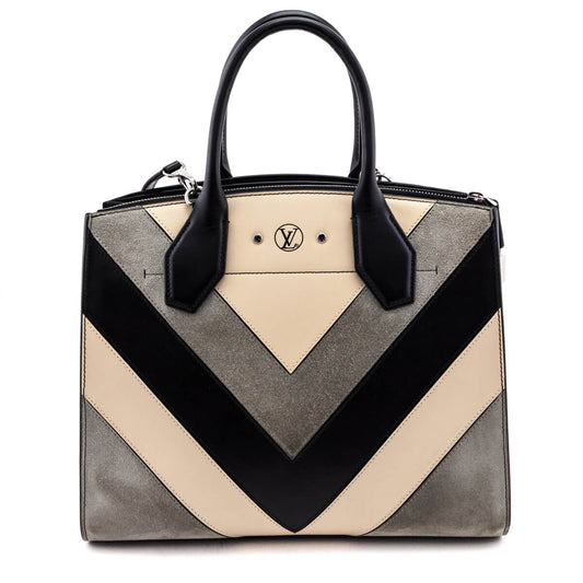 Louis Vuitton Tri-Color Calfskin & Suede Chevron City Steamer MM