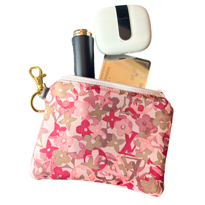 LV Tumbled Monogram   Silk Scarf Coffee Run Keychain Bag