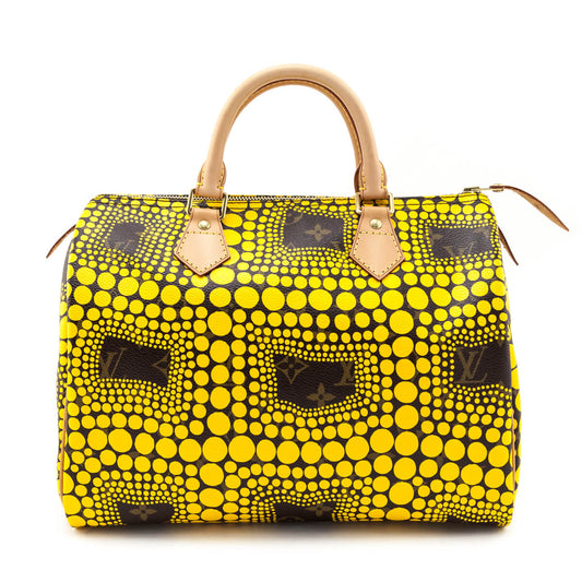 Louis Vuitton Yellow Monogram Kusama Town Speedy 30