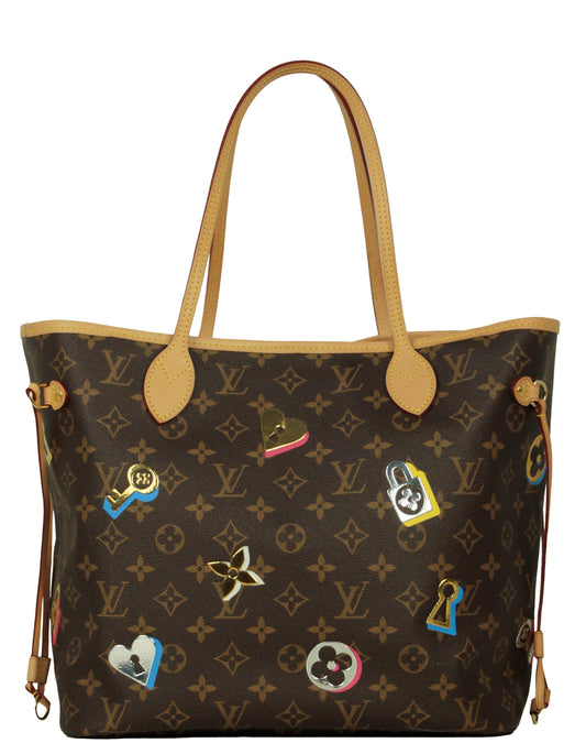 Louis Vuitton Monogram Love Lock Neverfull MM Tote Bag