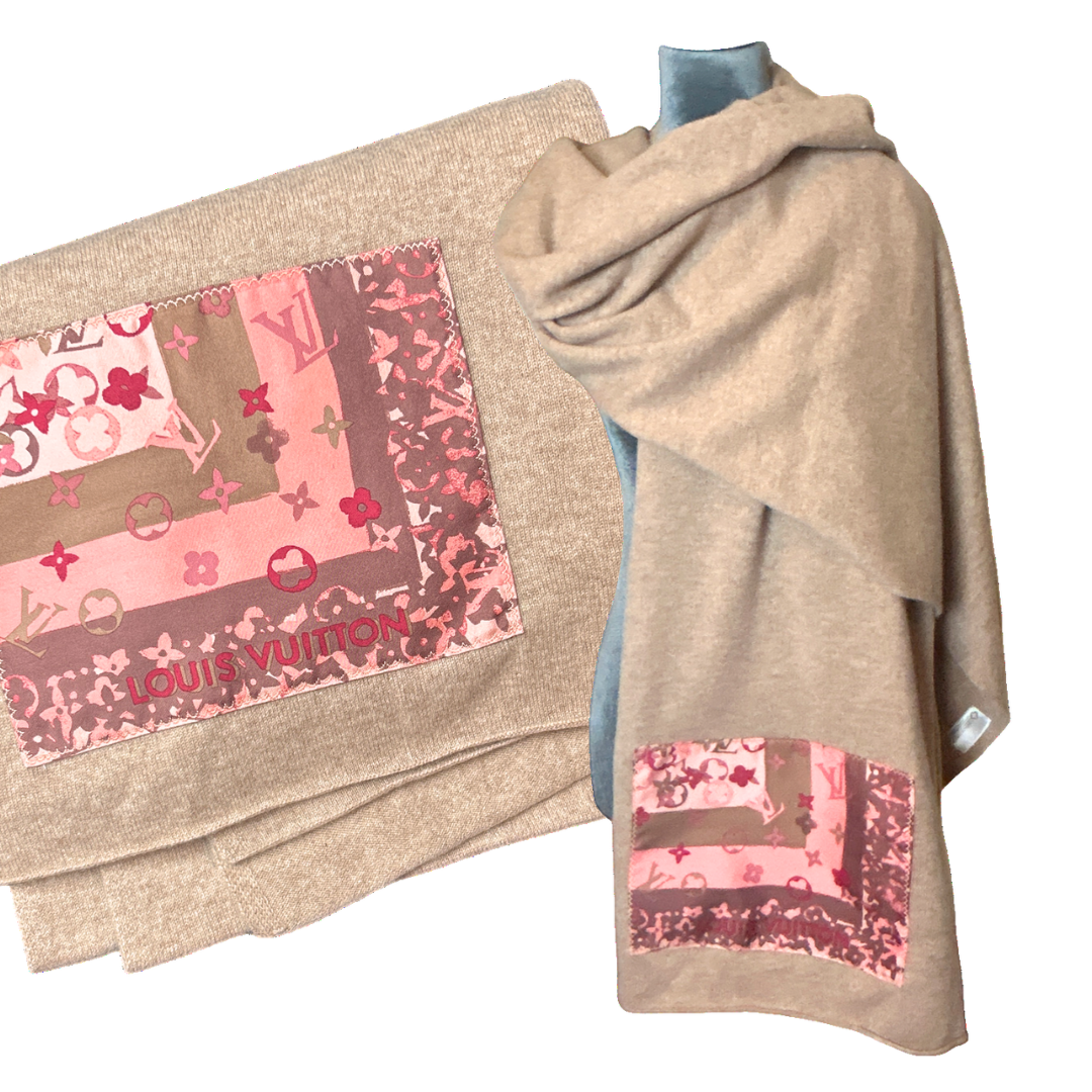 Tumbled Monogram   Silk Scarf & Cashmere Shawl