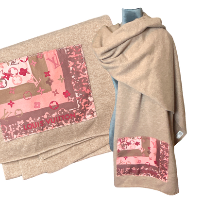 Tumbled Monogram   Silk Scarf & Cashmere Shawl