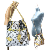 LV Monogram   Silk Scarf Drawstring Crossbody Bag