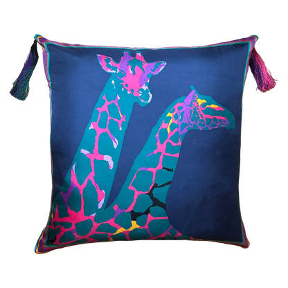 Giraffe   Silk Scarf Pillows 26"