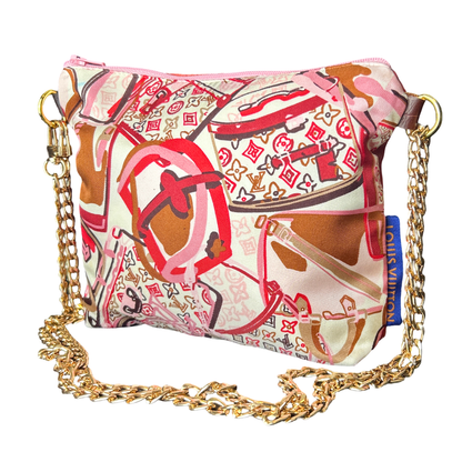 LV Malle Monogram   Silk Scarf Crossbody Bag