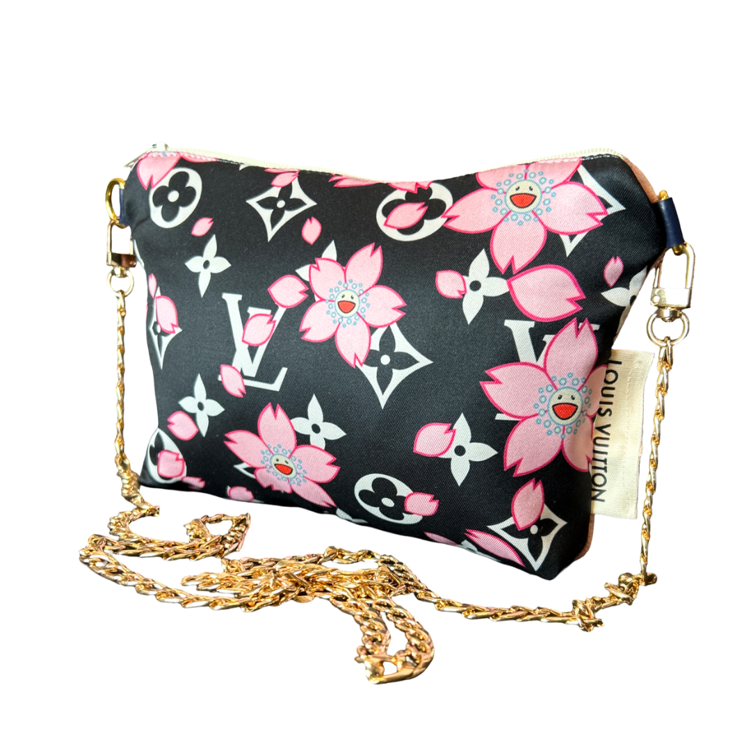 LV Monogram Flower   Silk Scarf Crossbody Bag