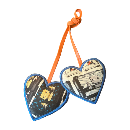 Petite Malle Scarf Double Heart Bag Charm