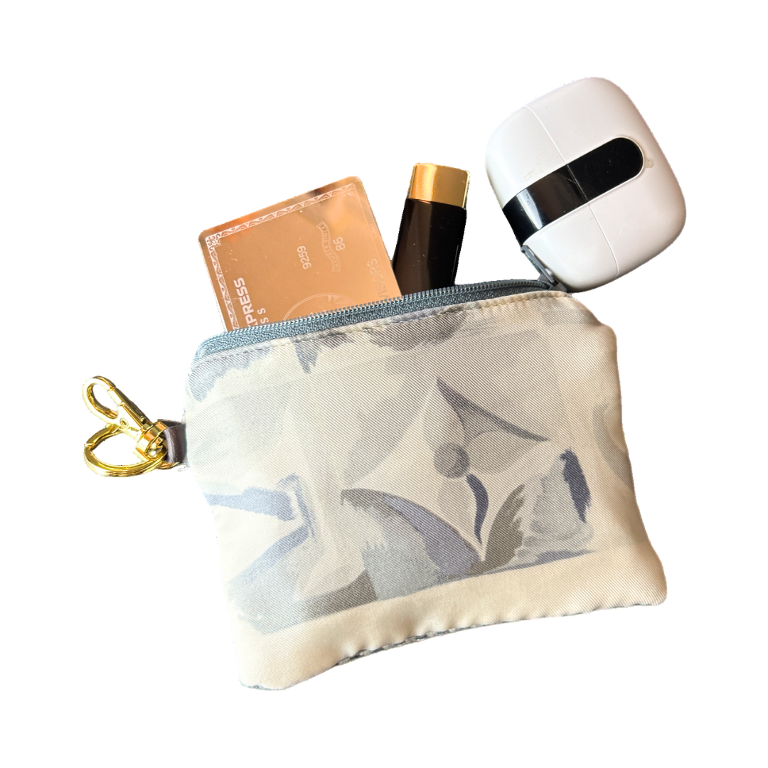 Au Fils du Temps   Silk Scarf Coffee Run Keychain Bag