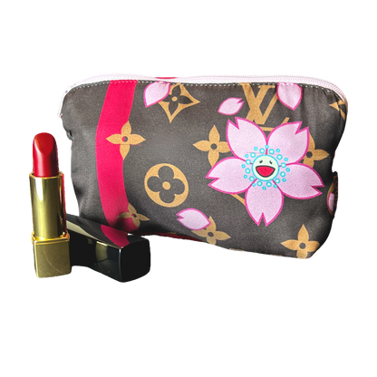 LV Monogram Cherry Blossom   Silk Scarf Beauty Bag