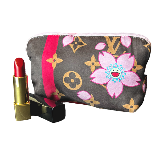 LV Monogram Cherry Blossom   Silk Scarf Beauty Bag