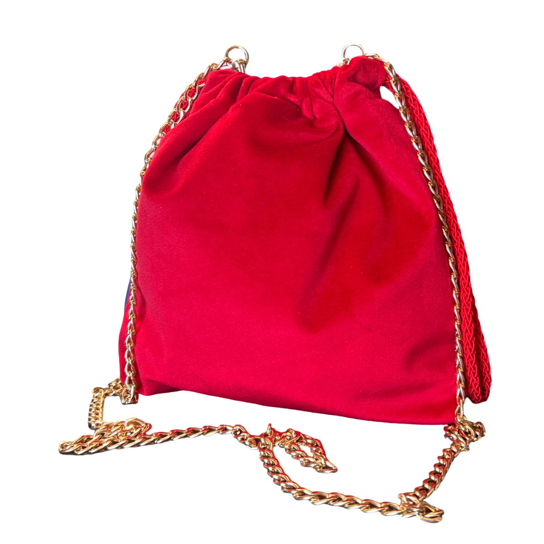 LV Monogram Cherry Blossom   Silk Scarf Drawstring Crossbody Bag