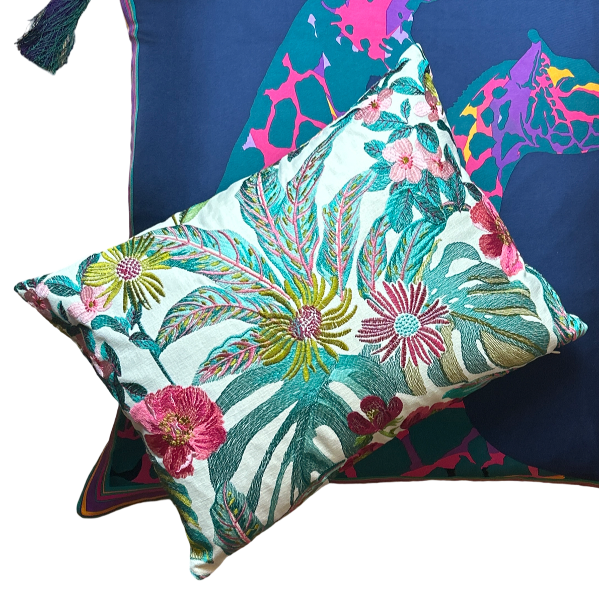 Giraffe   Silk Scarf Pillows 26"