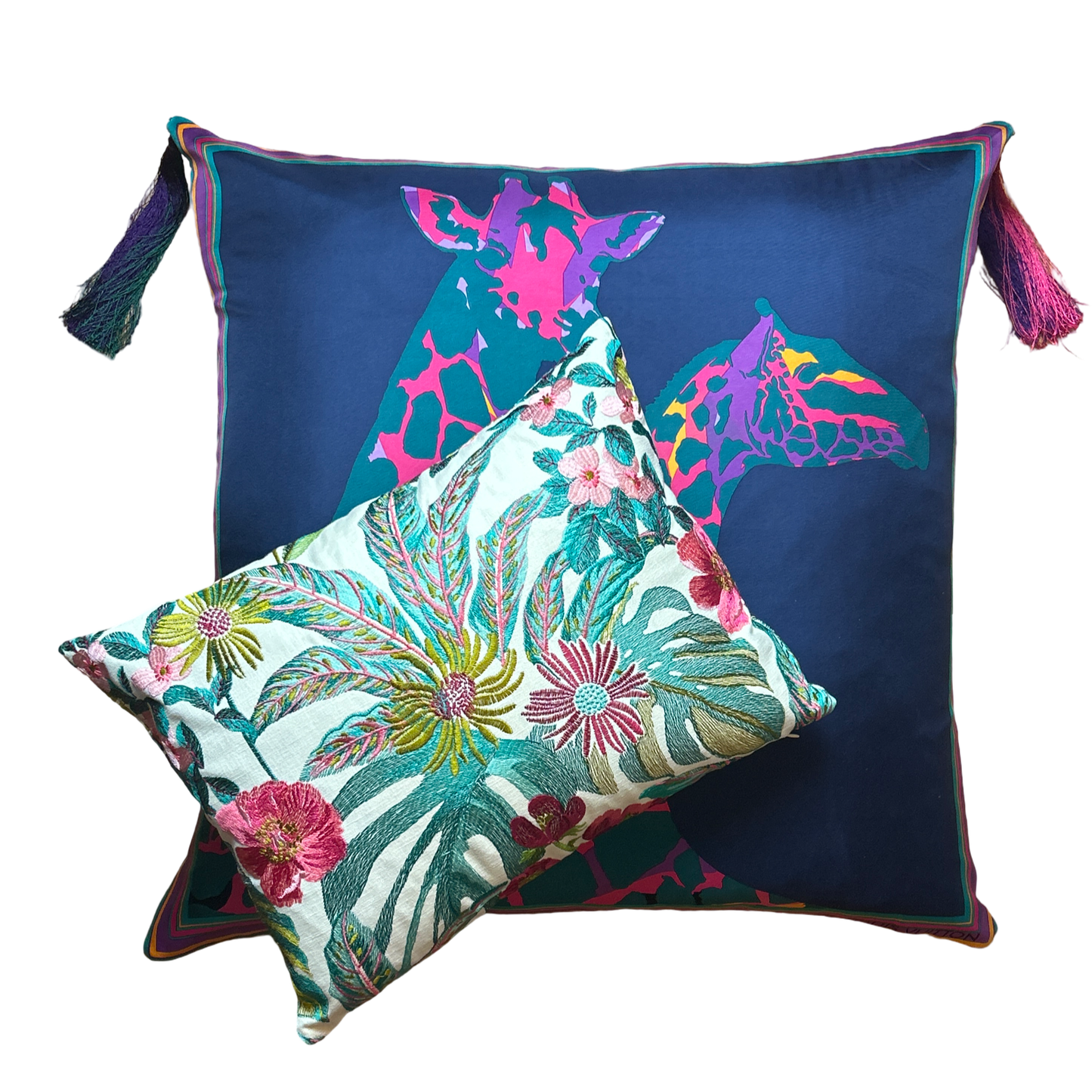 Giraffe   Silk Scarf Pillows 26"