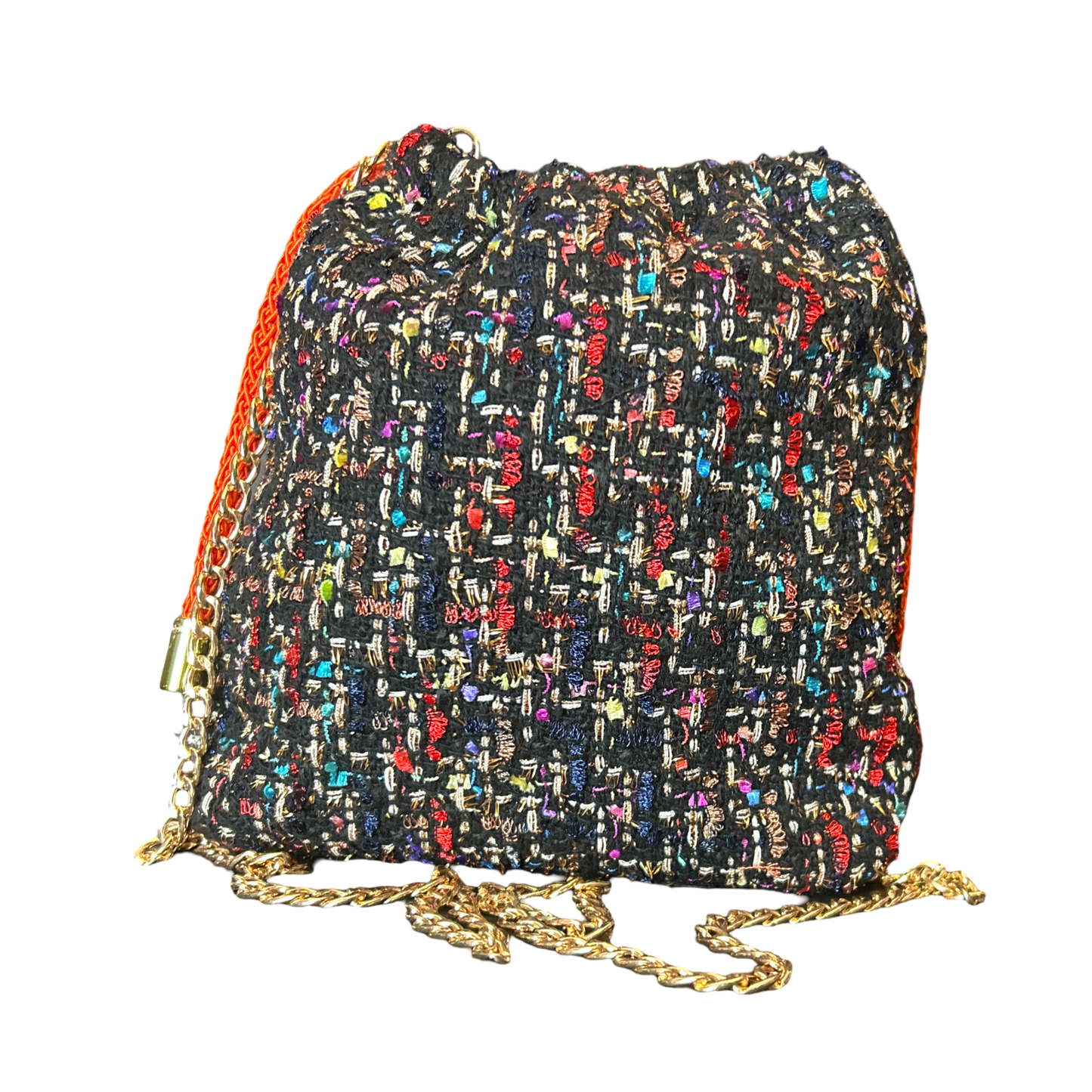 LV Monogram Noir   Silk Scarf Drawstring Crossbody Bag