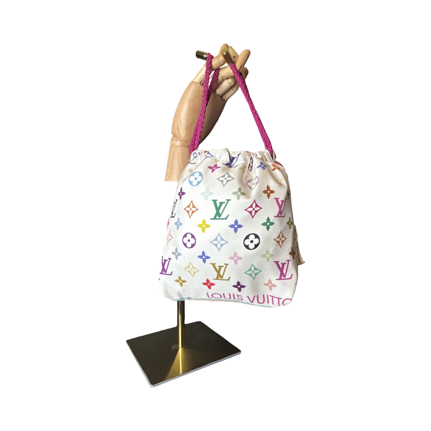 LV Murakami Monogram   Silk Scarf Drawstring Crossbody Bag