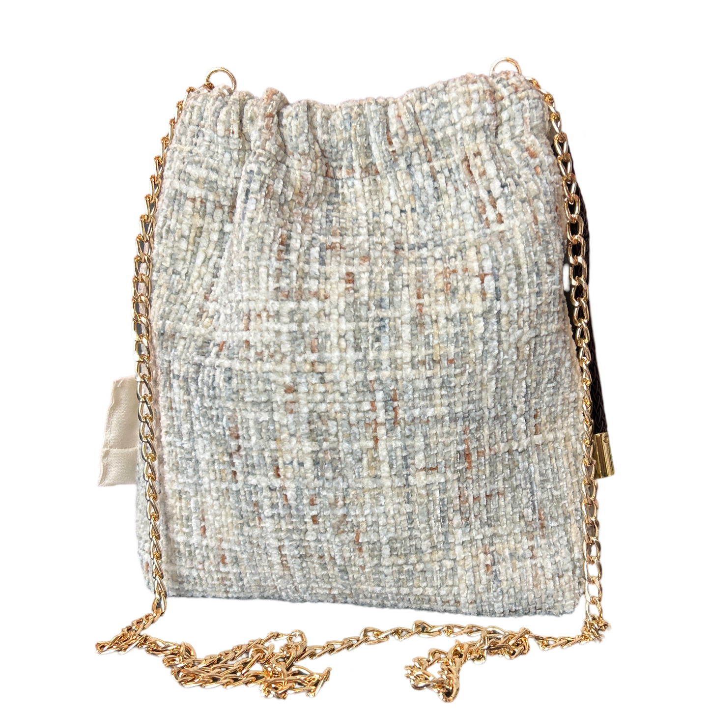 Au Fils du Temps   Silk Scarf Drawstring Crossbody Bag
