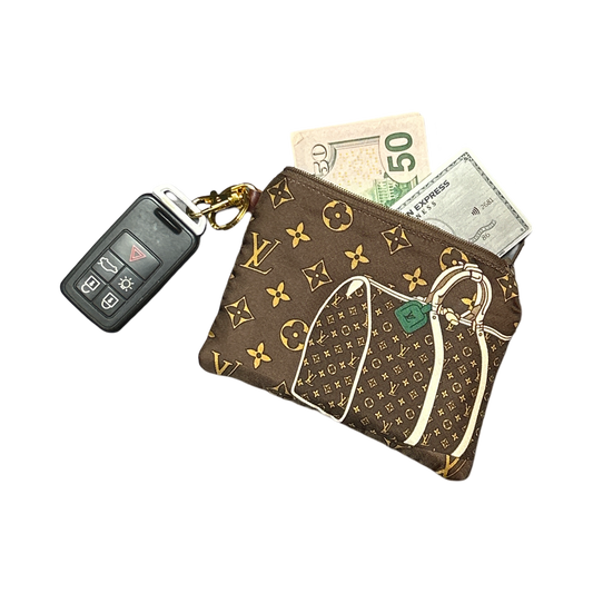 Monogram Luggage   Silk Scarf Coffee Run Keychain Bag