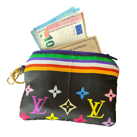LV Monogram Noir   Silk Scarf Coffee Run Keychain Bag