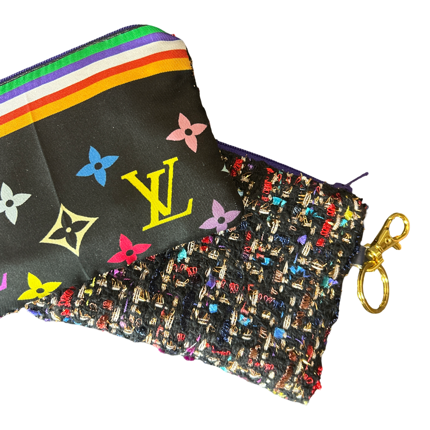 LV Monogram Noir   Silk Scarf Coffee Run Keychain Bag