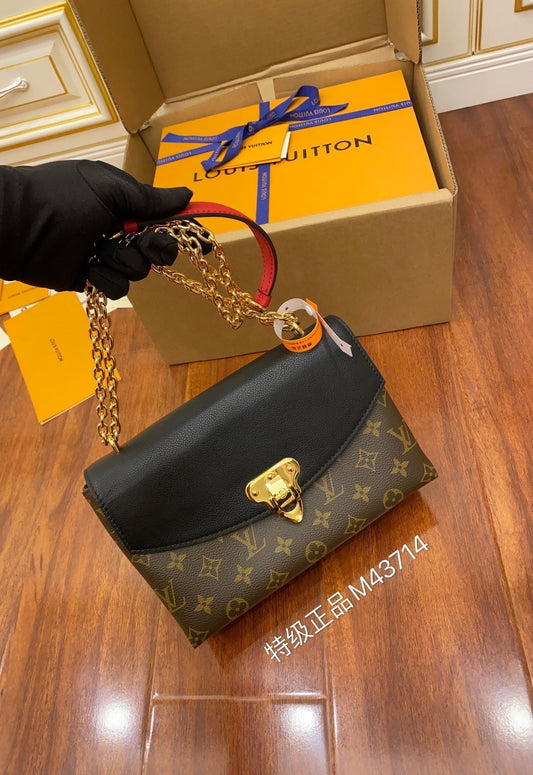 M43714 chain sling bag black monogram real leather