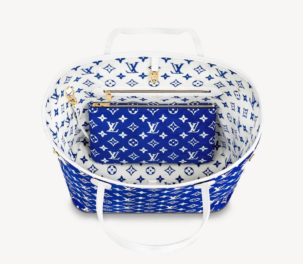 M46220 Match neverfull Monogram Handbag blue calfskin monogram