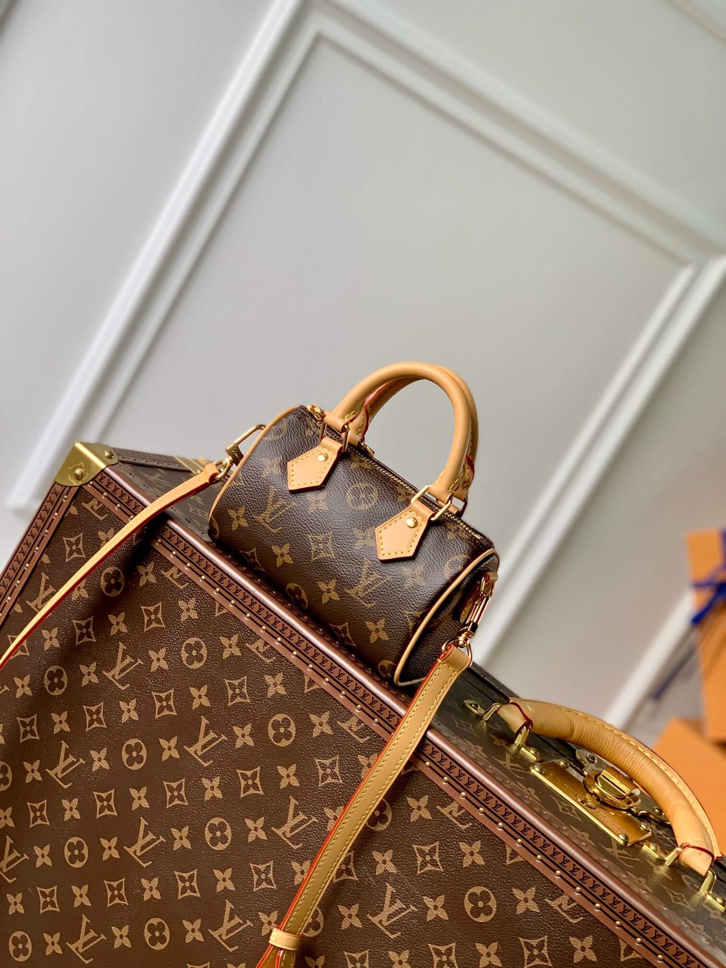M61252 NANO SPEEDY M81052 Monogram Canvas Leather Trim