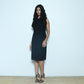 Burberry Black Dress with Ruffled Chest