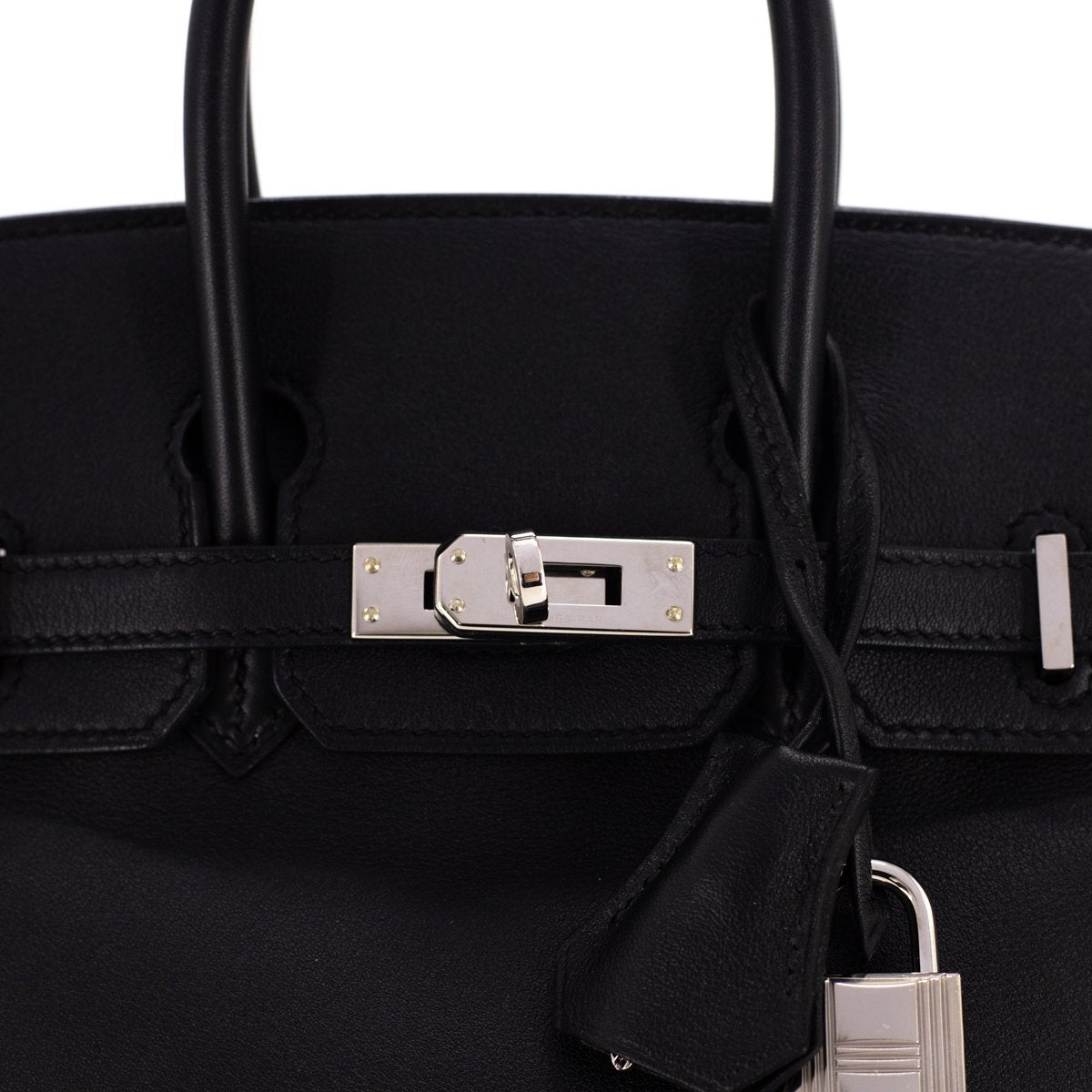 Luxury Hermes Birkin 25 Noir Black - A Stamp