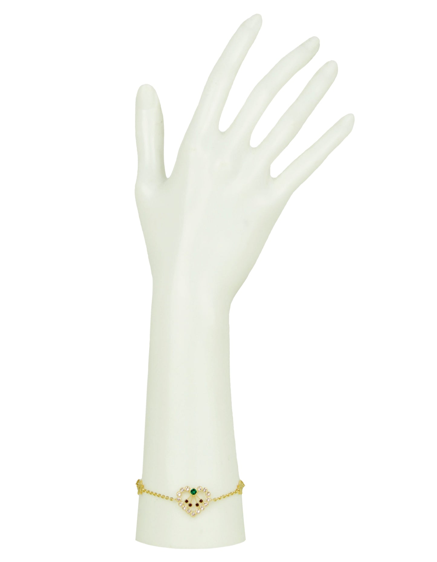 Christian Dior Goldtone Crystal In Heart Lights Bracelet