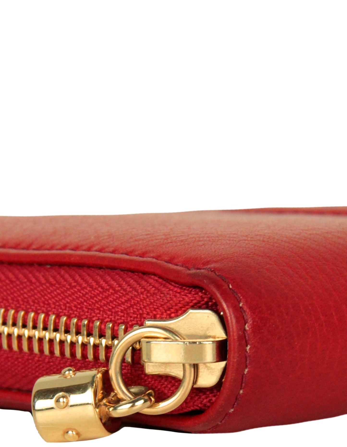Gucci Red Leather Soho Zippy Wallet