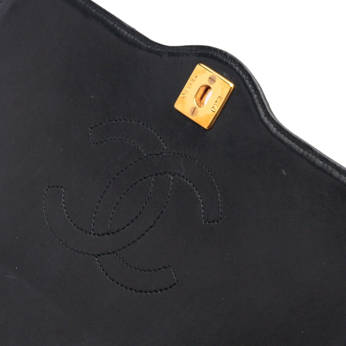 Chanel Shoulder Bag Flap Black Lambskin Leather Matrasse