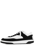 Chanel White/Black Fabric Logo Sneakers sz 38
