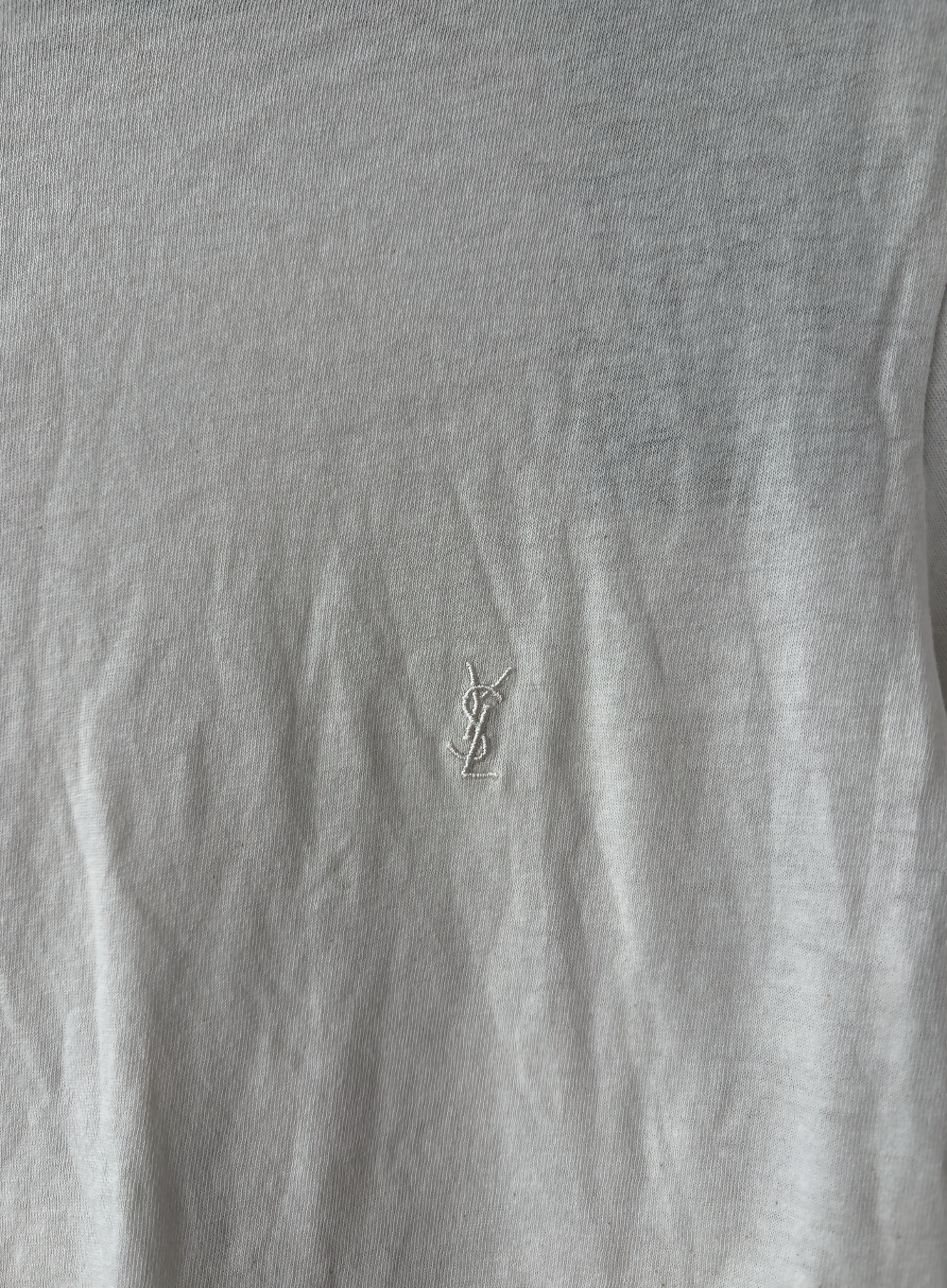 Yves Saint Laurent Beige Logo Cropped T-Shirt