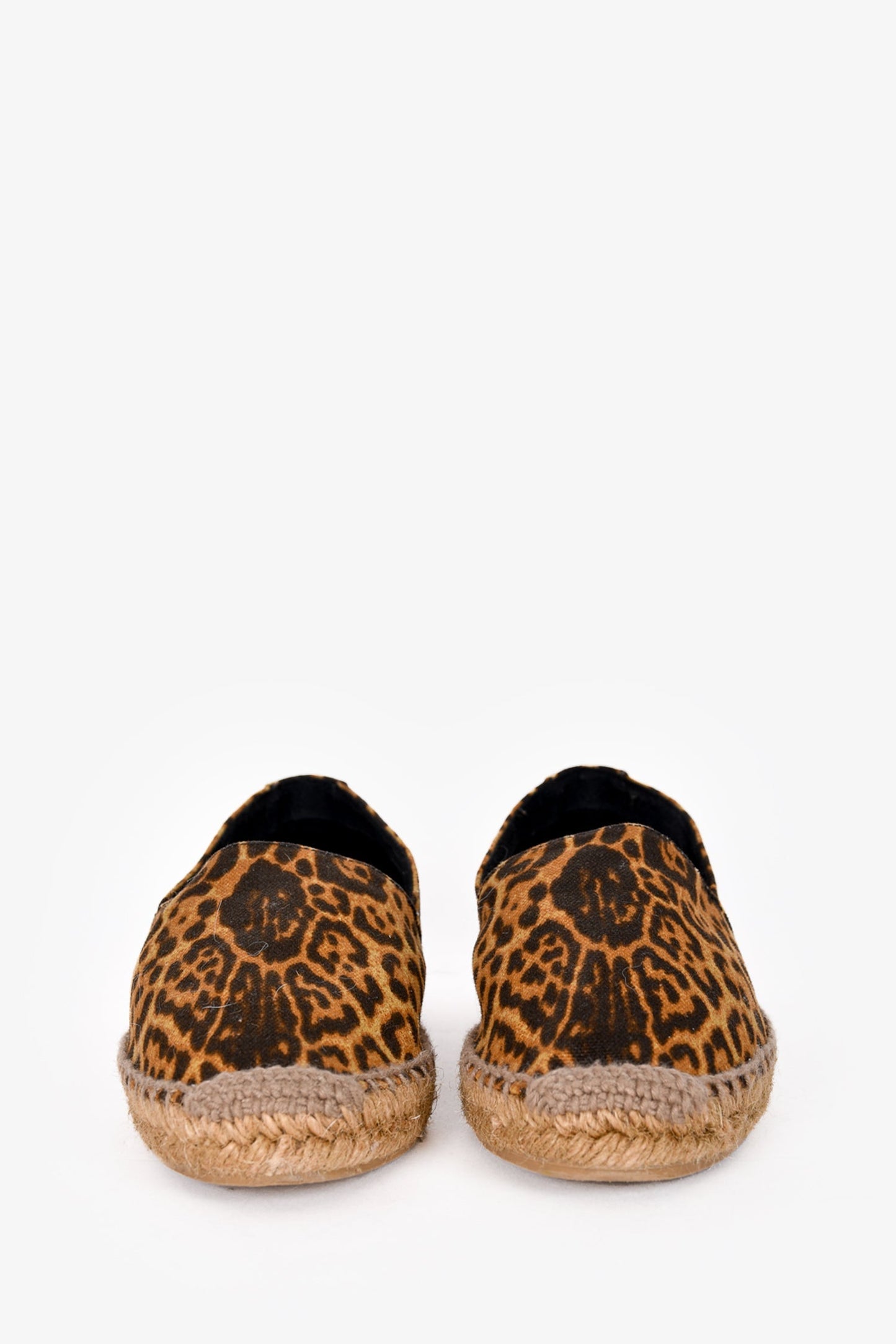 Saint Laurent Leopard Print Canvas Espadrilles Size 36.5