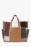 Fendi Brown Vinyl/Leather/Fur Forever Patch Pocket Tote (As Is)