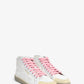 Saint Laurent White Canvas/Leather Pink Lace Mid Top Sneakers Size 37