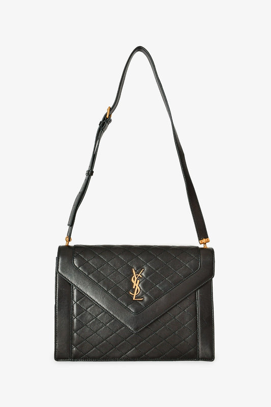 Saint Laurent 2021 Black Quilted Lambskin Gaby Satchel
