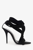 Saint Laurent Black Suede Deva 105 Strappy Heels Size 36.5