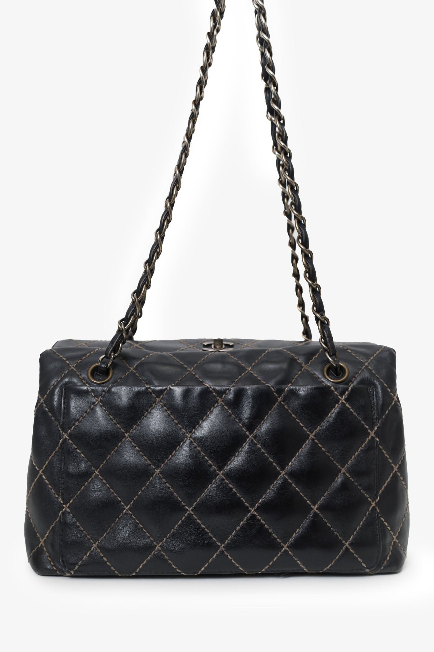 Chanel™ 2000-02 Black Quilted Leather Wild Stitch Shoulder Bag