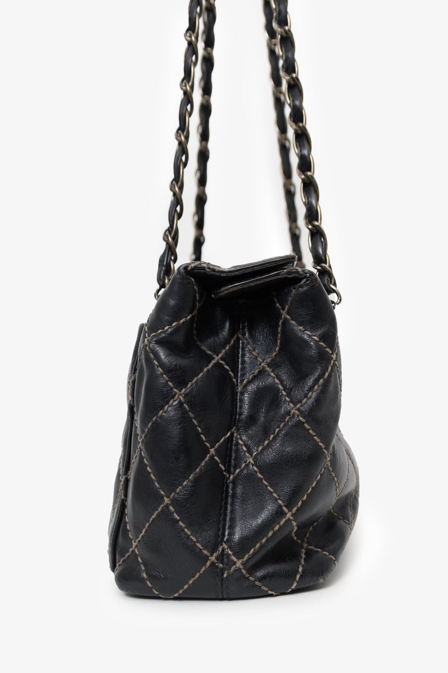 Chanel™ 2000-02 Black Quilted Leather Wild Stitch Shoulder Bag