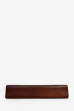 Saint Laurent Cognac Grained Leather 'Fetiche' Long Narrow Clutch