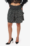 Saint Laurent Black/White Printed Ruffle Mini Skirt Size 40