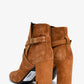Saint Laurent Brown Suede Criss Cross Heeled Ankle Boots Size 37.5