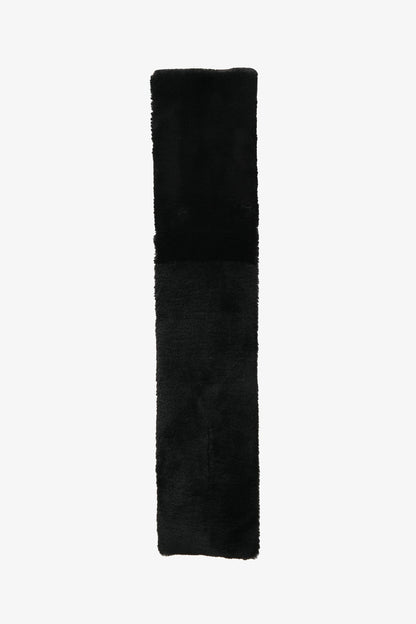 Saint Laurent Black Faux Fur Scarf