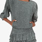 Saint Laurent Silver Metallic Ruffled Tiered Mini Dress Size 38