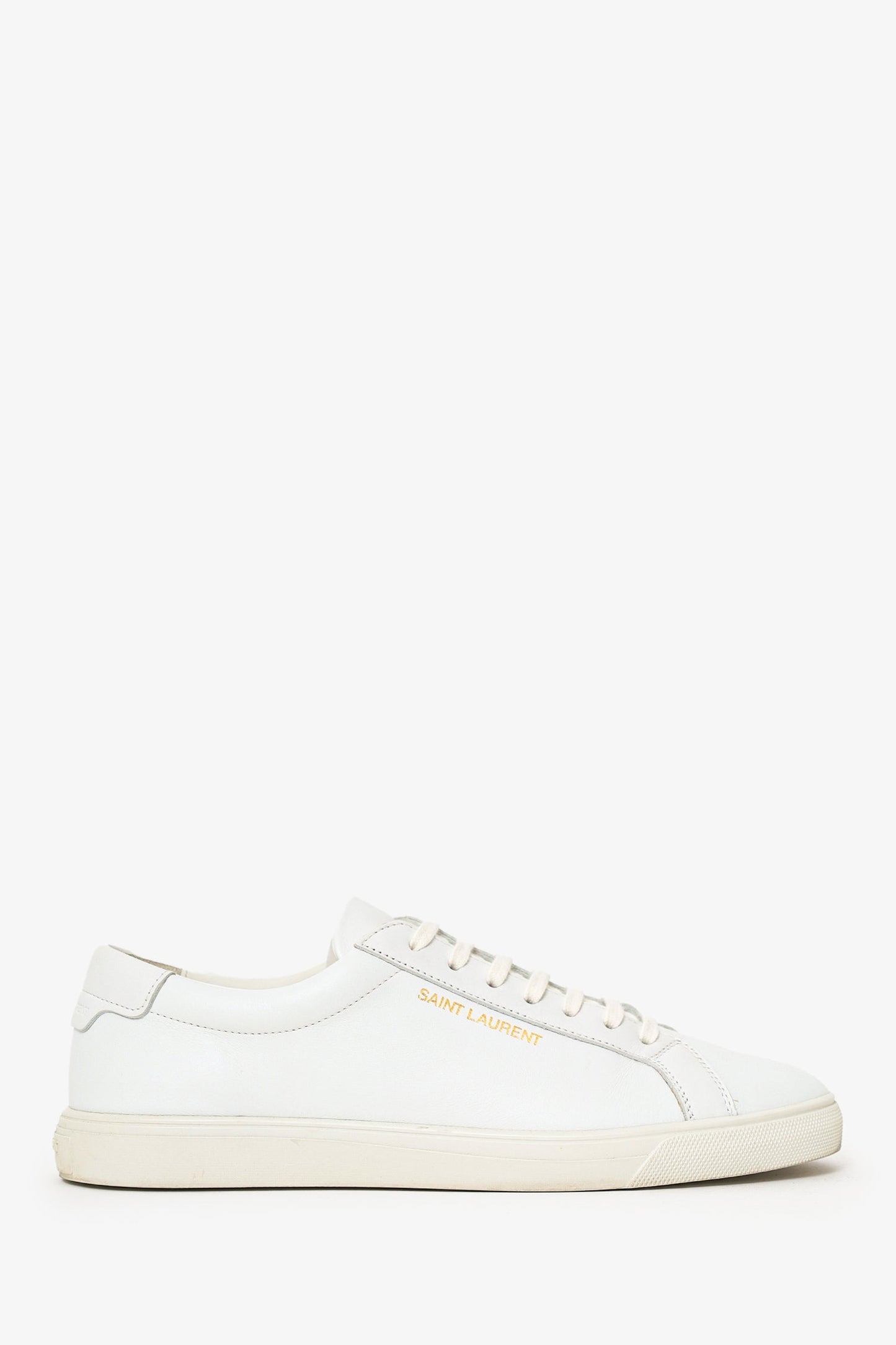 Saint Laurent White Leather Low Top Sneakers Size 40